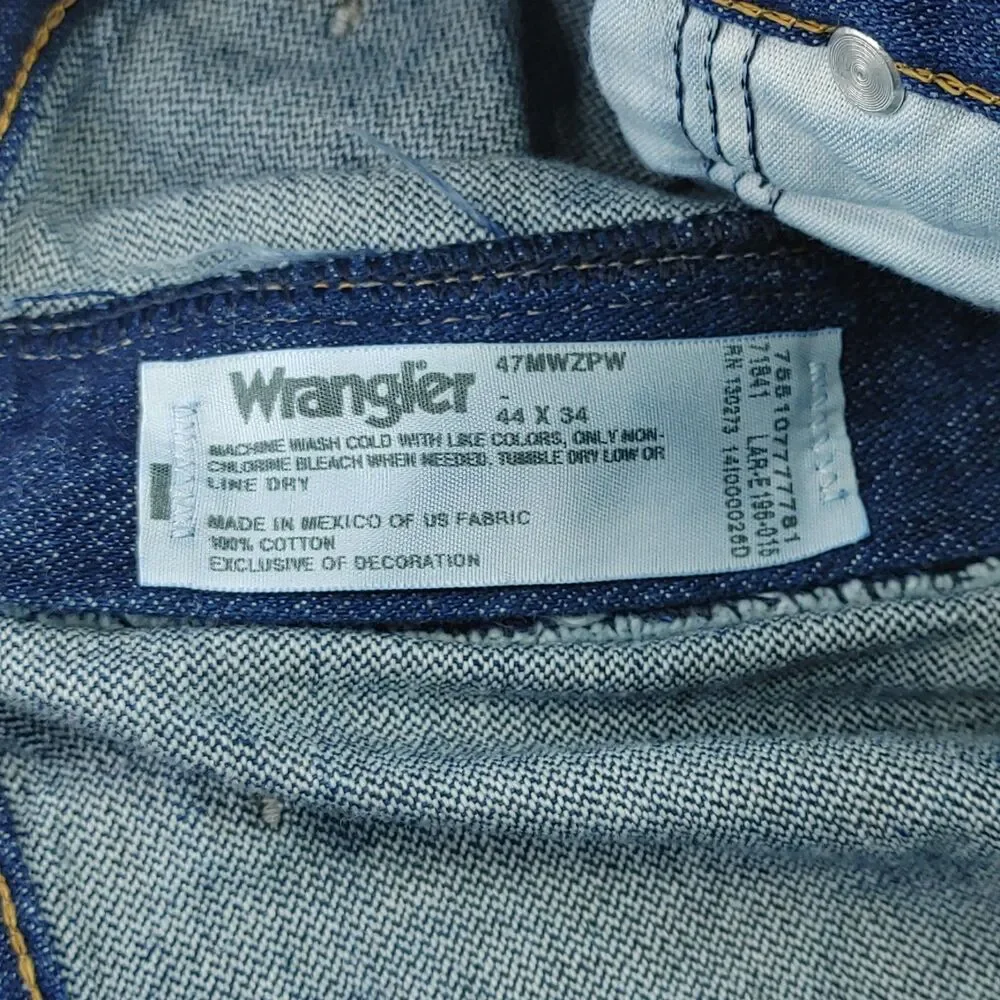 Wrangler Premium Performance Cowboy Cut Jeans Mens 44x34 Blue 47MWZPW NWD